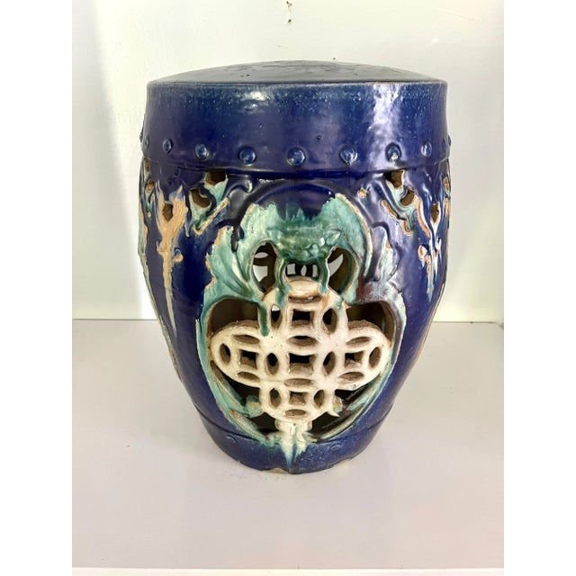 Garden Stool of terracotta -also works well as a side table, martini or cigar table or as a stand... vibrant colors makes...