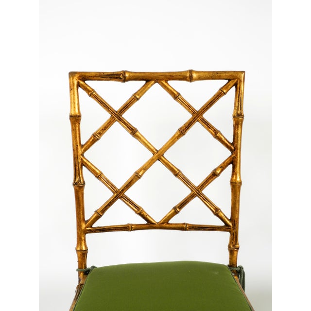 Gold Regency Metal Chairs in Faux Bamboo with Golden Surface, 1970s, Set of 2 For Sale - Image 8 of 18