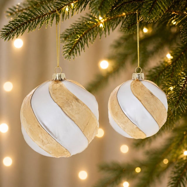 Contemporary Distressed Glass Ball Ornament (Set of 6) For Sale - Image 3 of 7