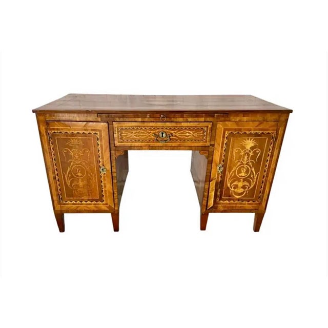 18th Century Italian Neoclassical Marquetry Desk in Style of Giuseppe Maggiolini For Sale - Image 18 of 18