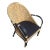 Modern Black Rattan Armchair Dining Chair W/ Wicker Seat For Sale
