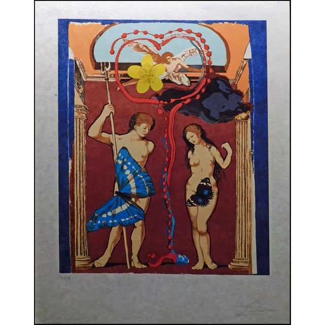 1980s 1977 Salvador Dali "Triomphe De L'Amour" Set of 2 Surrealist Lithographs Hand Signed For Sale - Image 5 of 16