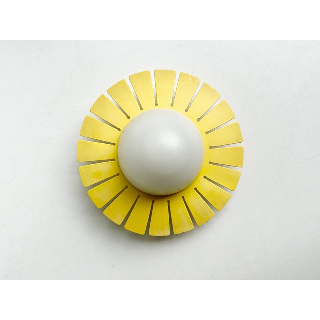 Mid-Century Modern Sunburst Opal Ceiling Lamp, Italy, 1950s For Sale - Image 18 of 18
