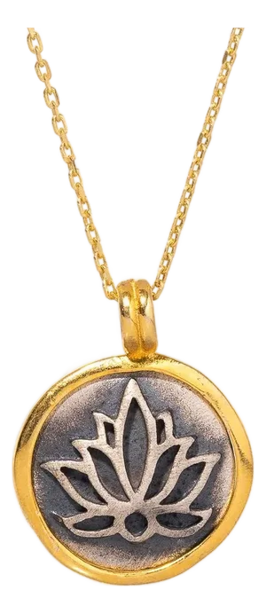 Purity Lotus Flower Sterling Silver & Gold Chain Necklace