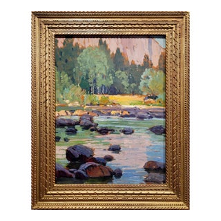 Hanson Puthuff -Study View of a Yosemite Landscape-Oil Panting For Sale