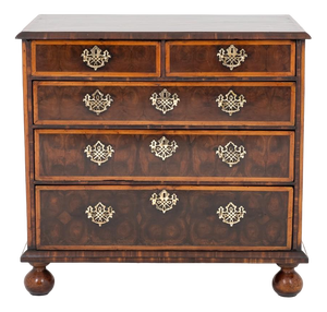 Queen Anne Chest of Drawers with Oyster Laburnum, 17th Century