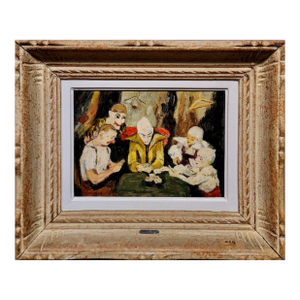 Gabriel Spat -Clowns Playing Card During a Circus Break-Oil Painting