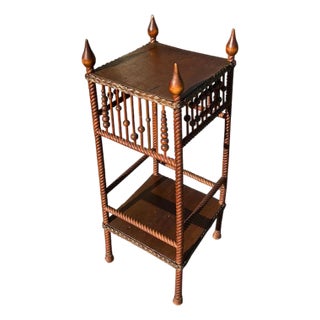 Antique Aesthetic Movement Spool-Turned and Rope-Carved Accent Table, c.1890 For Sale