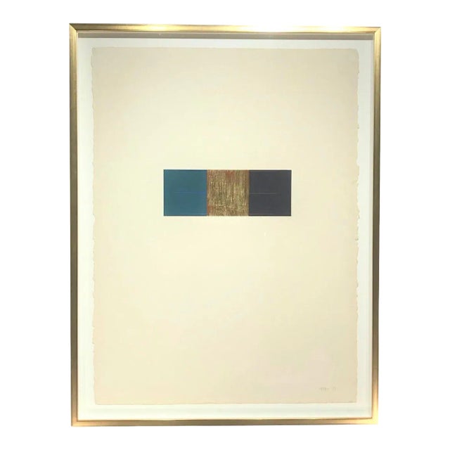 1975 Gordon Hart Minimalist Abstract Painting, Framed For Sale