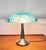 Art Deco Table Lamp with Hammered Metal Base and Glass Shade from Verrerie d'Art Degué, France, 1920s For Sale - Image 4 of 11