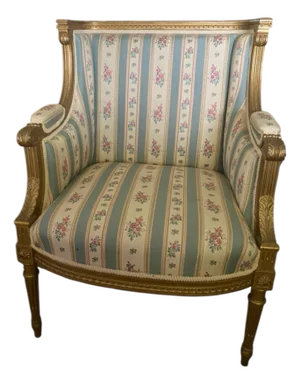 Louis XVI 19th C Gilded Bergere Chair