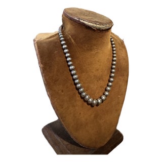 Vintage Tiffany Staring Silver Beaded Necklace For Sale