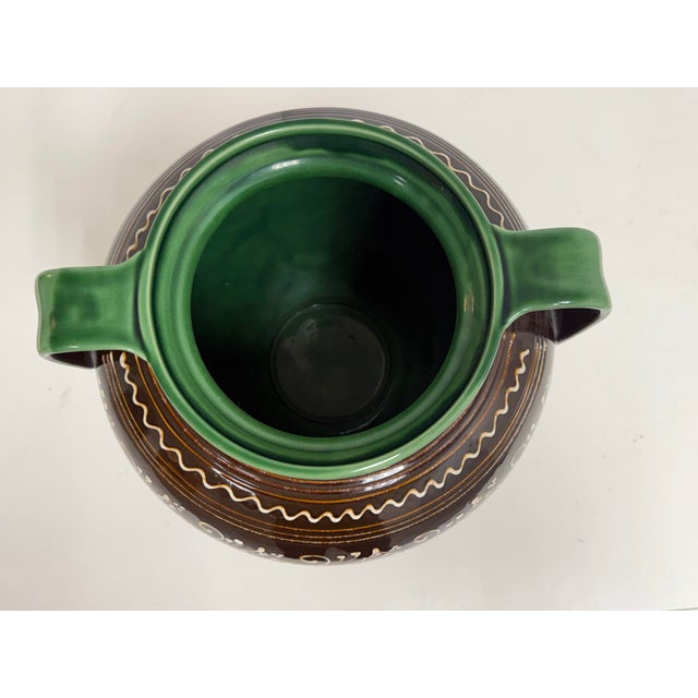 Hungarian Folk Art Double-Handled Pottery Vessel, Vintage For Sale In San Francisco - Image 6 of 12