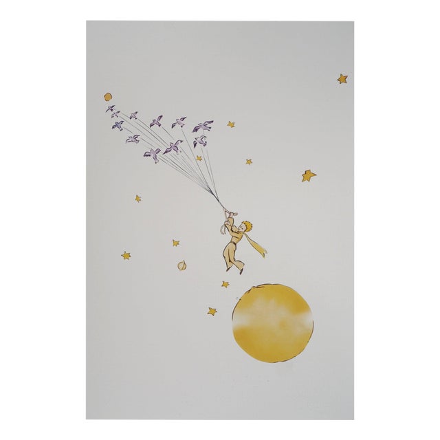 Antoine de Saint-Exupery, The Flight of the Little Prince and the Birds, Lithograph For Sale
