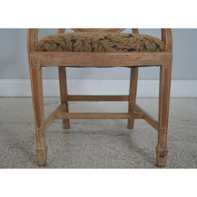 Set of 6 Distressed Painted Shield Back Dining Room Chairs For Sale - Image 10 of 18