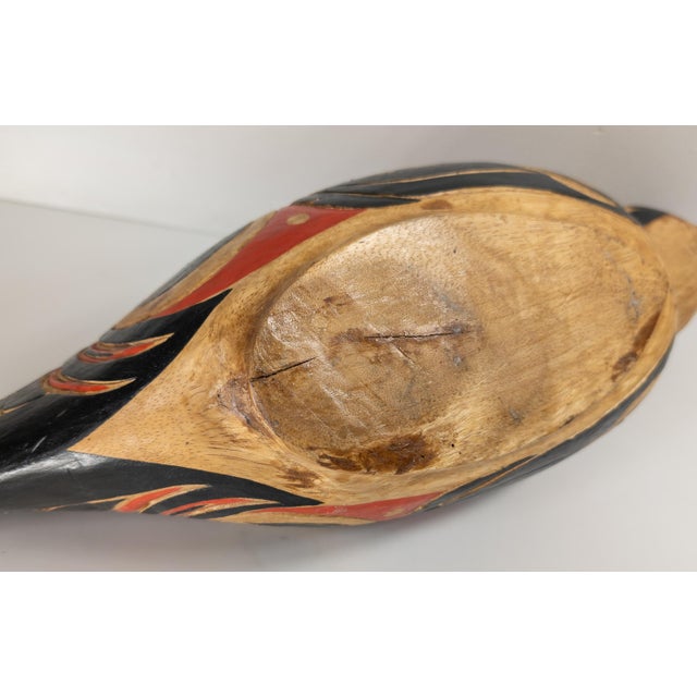 Late 20th Century Northwest Coast Native American Style Carved Wood Feast Bowl For Sale - Image 13 of 13