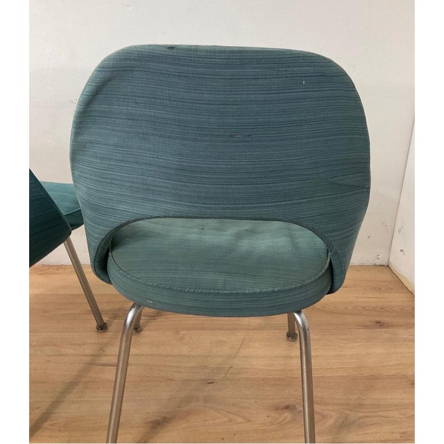 Set of Conference Chairs with Steel Legs by Saarinen, 1960s For Sale - Image 12 of 15
