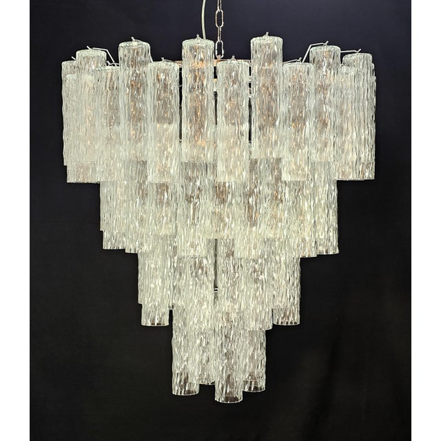 Vintage Murano Glass Cylindrical Tubes Chandelier in the style of Barovier, Venice, Italy, 2007 For Sale - Image 17 of 18