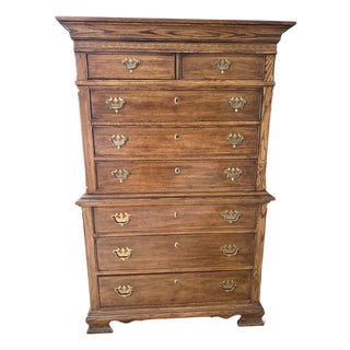 Burlington Furniture Company Tall Oak Dresser For Sale