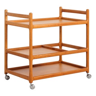 Mid-Century Modern Teak Bar Cart by Johannes Andersen for Silkeborg, 1960s For Sale