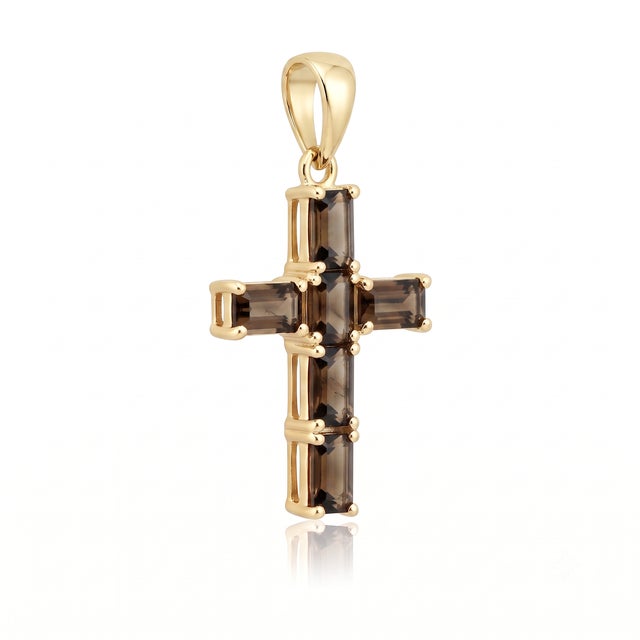 Add a touch of timeless devotion and warm, earthy color to your jewelry collection with this stunning cross pendant....