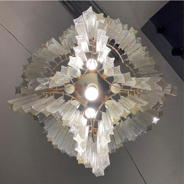 Chandelier in Murano Glass in the style of Venini, 1985 For Sale - Image 10 of 17