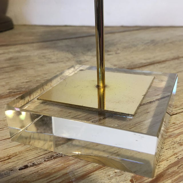 Metal Sliced Agate on Metal and Glass - Block Stand For Sale - Image 7 of 9