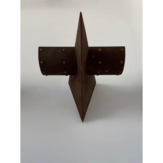 1970s Vintage Metal Wall Sconces with Rust-Like Patina, France, 1970, Set of 2 For Sale - Image 5 of 8