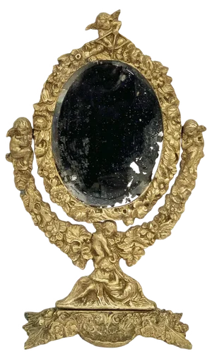20th Century Neo-Renaissance Gilded Bronze Table Mirror