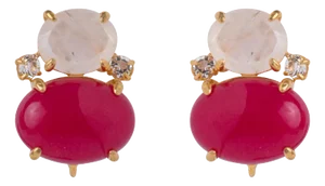 Agnes Studs, Red, Clip On