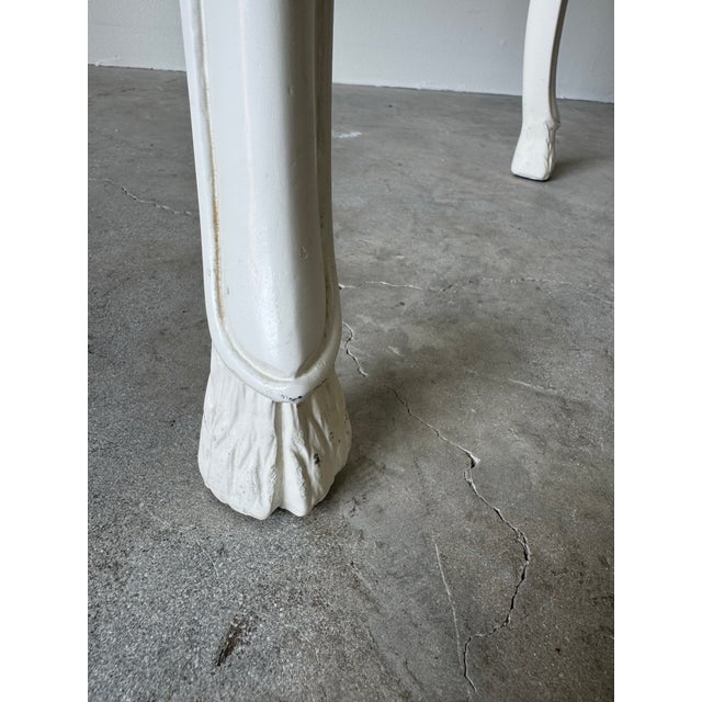 Vintage French Provincial White Painted Foyer Console / Secretary Desk by Auffray & Co. For Sale - Image 11 of 12