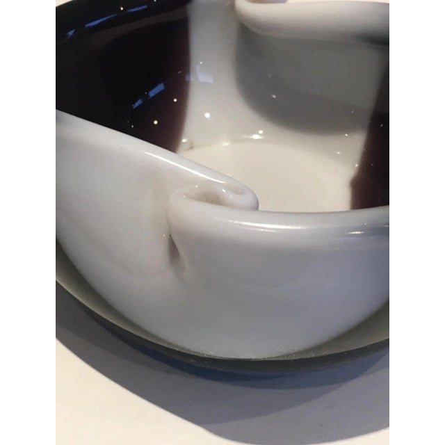 1970s Circa 1970 French Bi-Color Glass Vide-Poche For Sale - Image 5 of 10