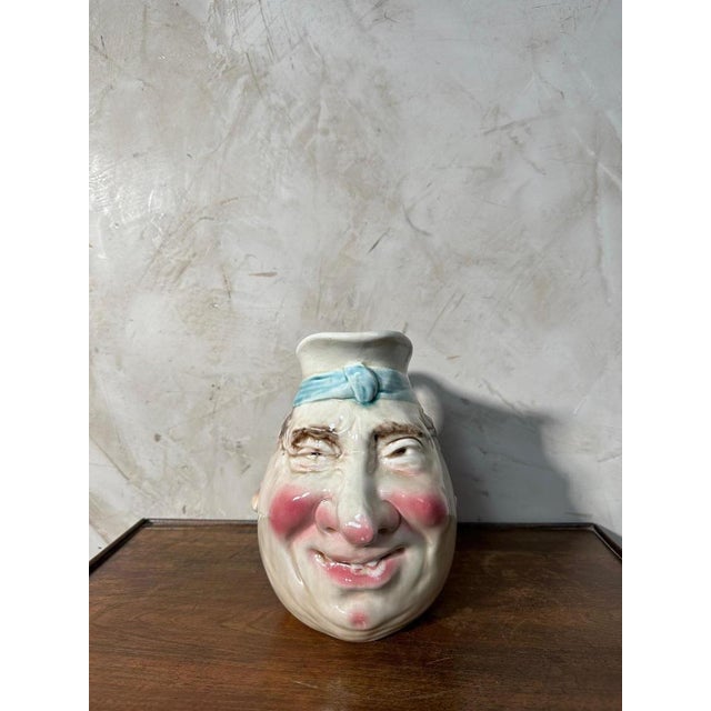 Ceramic Sarreguemines Pitcher in Earthenware, 1890s For Sale - Image 7 of 11