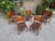 Brown Vintage Chairs in Light Wood and Fabric Seat with Curved Backrest, 1960s, Set of 5 For Sale - Image 8 of 12