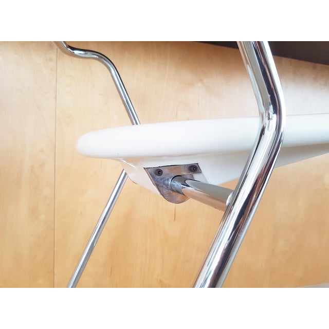 White Plastic and Chrome-Plated Metal Stools by C. Salocchi for Alberti, 1970s, Set of 2 For Sale - Image 12 of 18