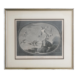 Late 18th–Early 19th Century Neoclassical “Venere” Venus Engraving After Raphael – Tofanelli & Bertigneni