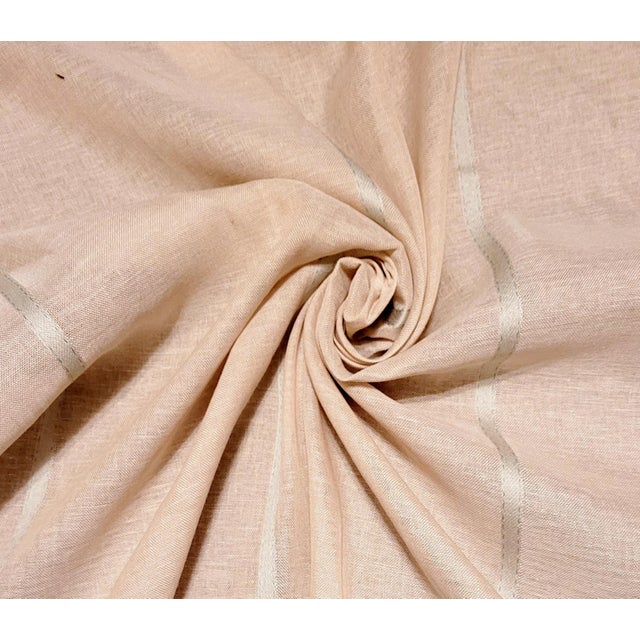 Rose Tarlow Baby Blue Satin Striped SemiSheer Drapery Fabric