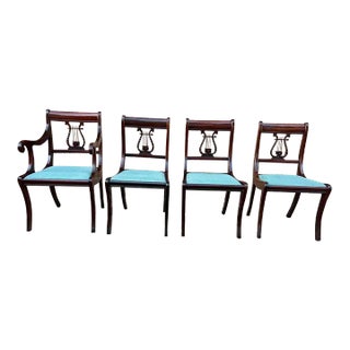 Early 20th Century Set of Four Regency Style Mahogany Dining Chairs by Woodward & Lothrop For Sale