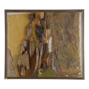 1960s Brutalist Sculptural Landscape Painting, Green by Jane Frank
