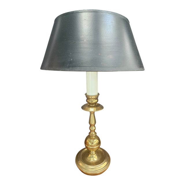 Vintage Brass Candlestick Lamp For Sale
