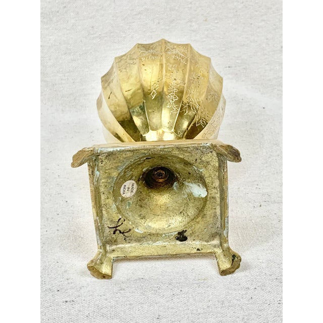 Vintage Brass Scalloped Urn For Sale - Image 11 of 12