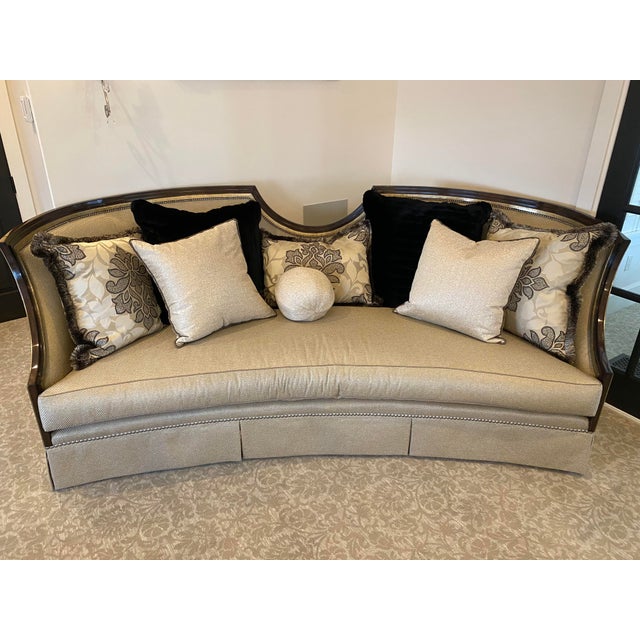 Marge Carson Luna Sofa with Accent Pillows Chairish