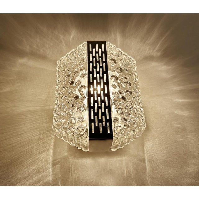Metal Vintage Bubble Glass and Chrome Sconces, 1970s, Set of 2 For Sale - Image 7 of 15