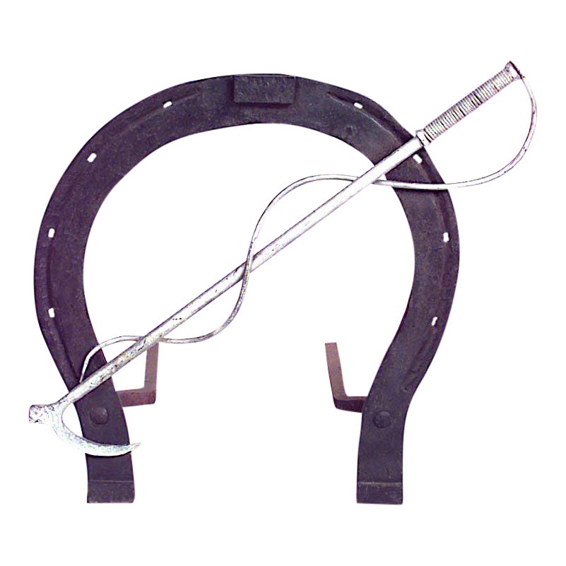 Wrought Iron Horseshoe Andiron Chairish