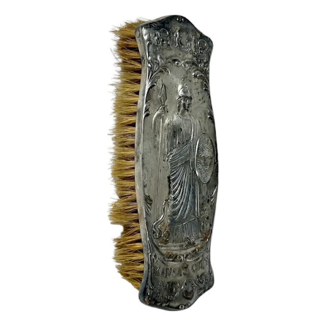 Art Nouveau Silverplated Clothes Brush: Priest of Pallas Kansas City 1909 For Sale