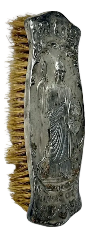 Art Nouveau Silverplated Clothes Brush: Priest of Pallas Kansas City 1909