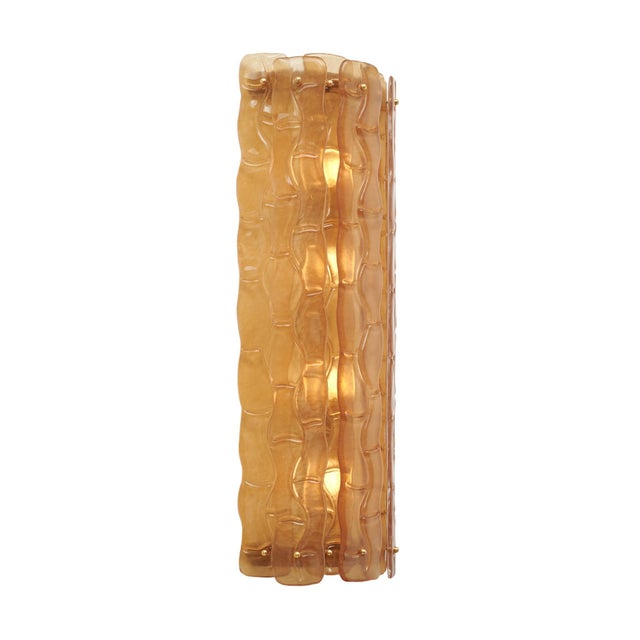 Amber Murano Glass Light Tobacco Sconces For Sale - Image 8 of 9