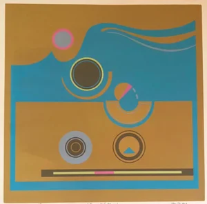 1973 Robert Hunter Brown and Blue Modern Serigraph