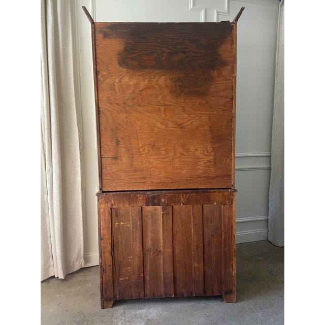 Mid 20th Century Oak Stepback Cupboard & Glass Display Hutch For Sale - Image 16 of 18