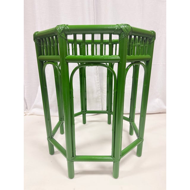 Transform your dining experience with this exquisite Vintage Brighton Pavilion Bamboo Octagonal Dining Table, now...